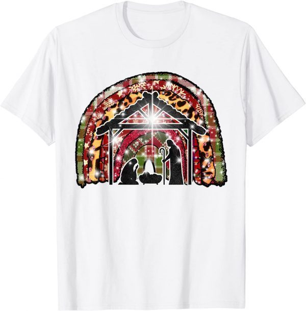 Christian Merry Christmas Xmas Buffalo Plaid Jesus Nativity 2022 Shirt