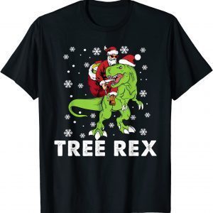 Christmas Dinosaur Tree Rex Pajamas Santa 2022 Shirt