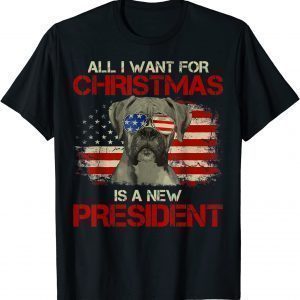 Christmas Dog Anti Joe Biden Vintage American Flag Unisex Shirt