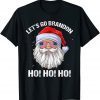 Christmas Let's Go Bradon Santa Brandon USA Flag Glasses T-Shirt