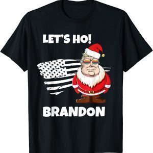 Christmas Let's Go Brandon Santa Claus Xmas Usa Flag Classic Shirt