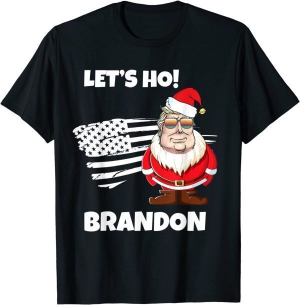 Christmas Let's Go Brandon Santa Claus Xmas Usa Flag Classic Shirt