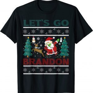 Christmas Let's Go Brandon Santa Dabbing Snowman Reindeer Official Shirt
