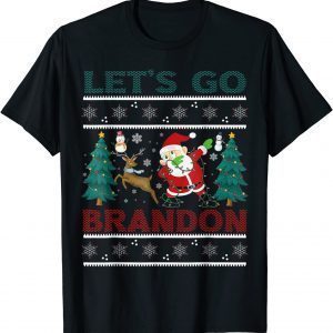 Christmas Let's Go Brandon Santa Dabbing Snowman Reindeer 2021 Shirt
