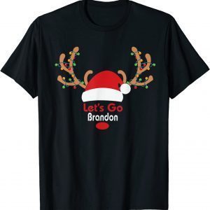 Christmas Let's Go Brandon Santa Hat Tee Shirt