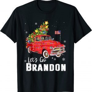 Christmas Let's Go Brandon Tee Truck Wagon Xmas Tree Holiday Classic Shirt