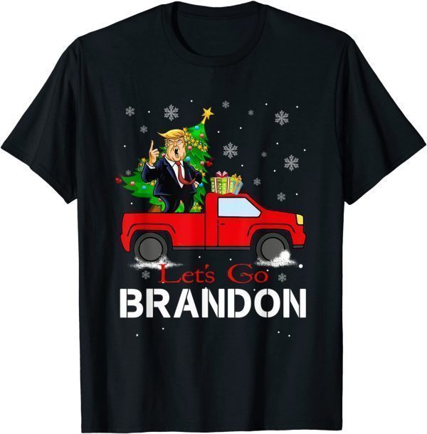 Christmas Let's Go Branson Brandon Tee Truck Wagon Xmas Tree 2021 Shirt
