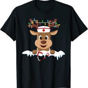 Christmas Nurse Love NICU RN ER Santa Reindeer Nurse Hat Elf Classic Shirt