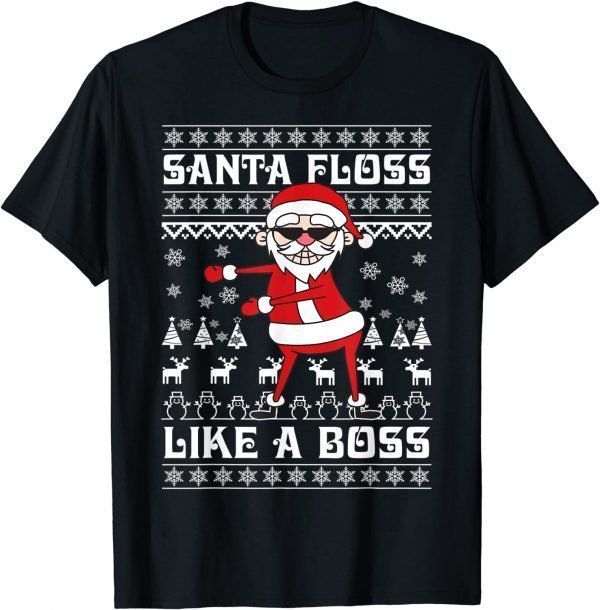 Christmas Santa Claus Floss Like A Boss X-mas T-Shirt