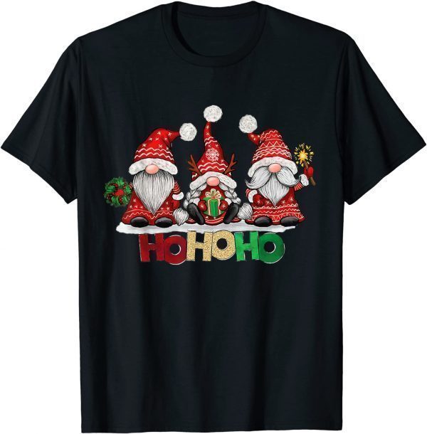 Christmas Santa Three Gnomies Hohoho Buffalo Gnome 2022 Shirt