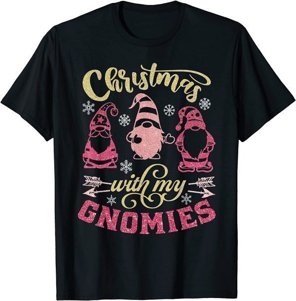 Christmas With My Gnomies Cute Christmas Gnome T-Shirt