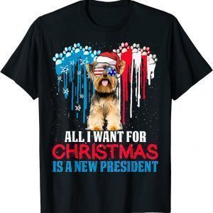 Christmas Yorkshire Terrier US Flag Sunglasses New President 2021 Shirt
