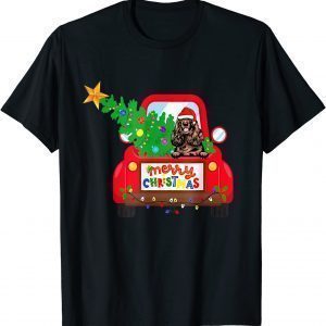 Cocker Spaniel Dog Riding Red Truck Christmas Pajama Classic Shirt