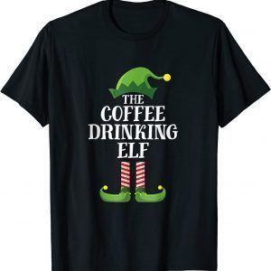 Coffee Drinking Elf Matching Family Group Christmas Party Classic Shirt