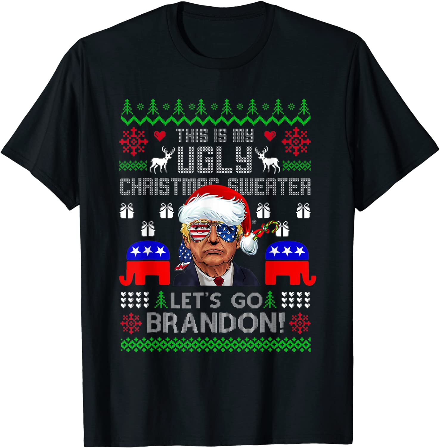 Conservative Let’s Go Brandon Ugly Christmas Tee Pro T-Shirt