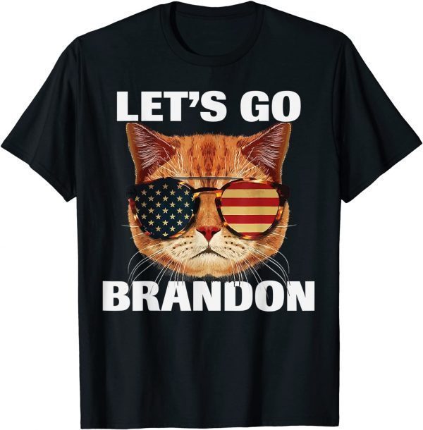 Cool Cat Lets Go Brandon, Cat US Sunglasses Let's Go Brandon Gift Shirt