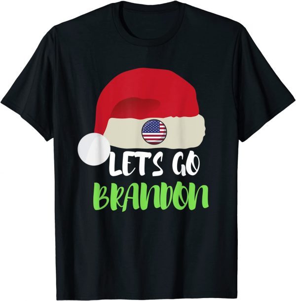 Dabbing Santa Christmas Tree Light Let's Go Brandon Classic Shirt
