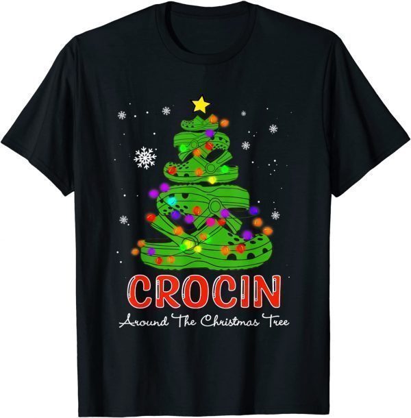 Crocin Around The Christmas Tree Crocks Pajamas Xmas T-Shirt