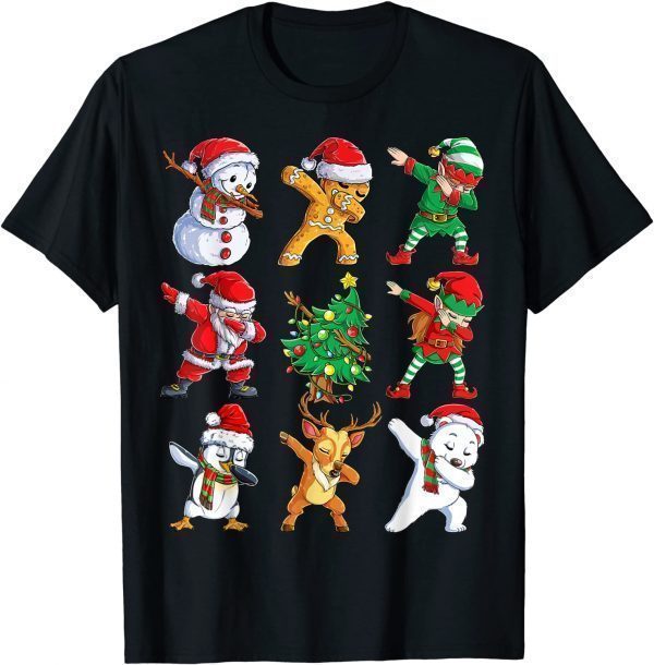Dabbing Santa Elf Friends Christmas 2022 Shirt