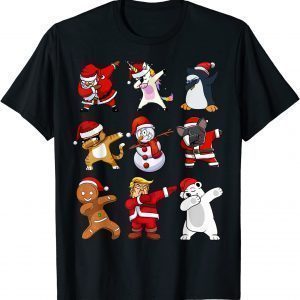 Dabbing Santa Trump Snowman Gingerbread Christmas Classic Shirt