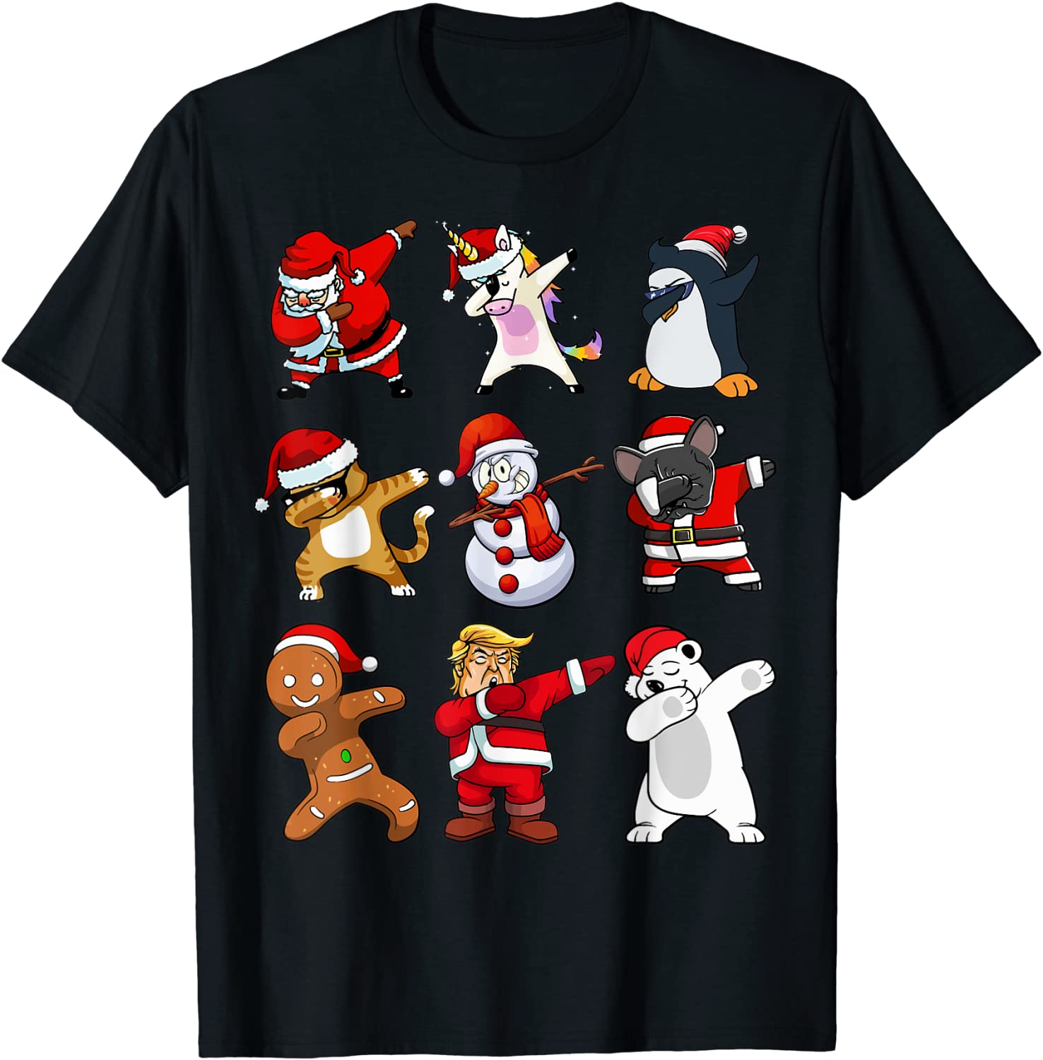 Dabbing Santa Trump Snowman Gingerbread Christmas Classic Shirt