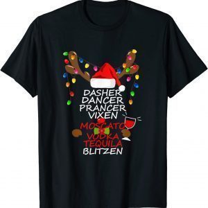 Dasher Dancer Prancer Funny Wine Reindeer Christmas Gift Shirt