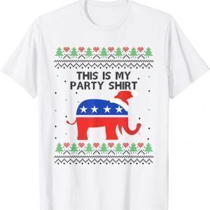 Elephant Republic This Is My Party Shirt Christmas Ugly Tee ShirtElephant Republic This Is My Party Shirt Christmas Ugly Tee Shirt