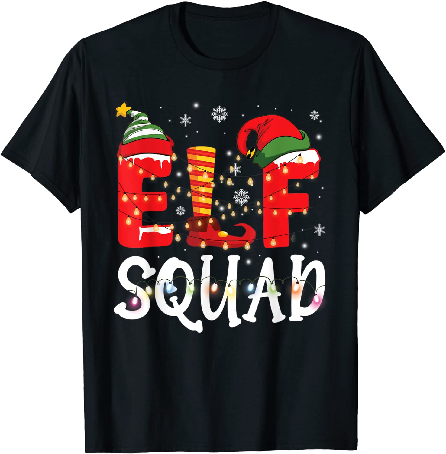 Elf Squad Family Christmas Lights Matching Pajamas Limited Shirt