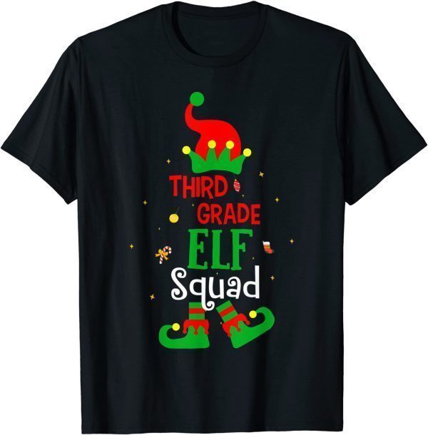 Elf Squad Third Grade Student Teacher Christmas 2022 Shirt