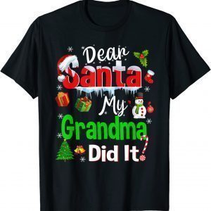 Family Dear Santa My Grandma Did It Christmas Pajama T-Shirt