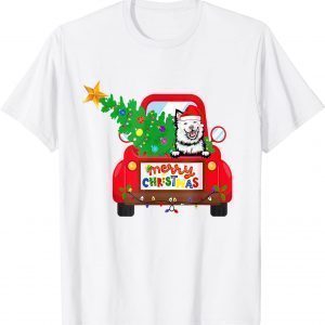 Finnish Lapphund Dog Riding Red Truck Christmas Pajama T-Shirt