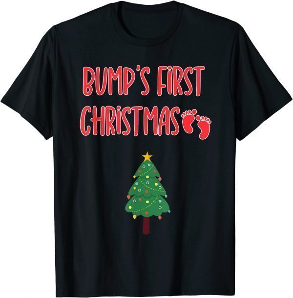 First Christmas Bump Baby Pregnancy Announcement 2022 Shirt