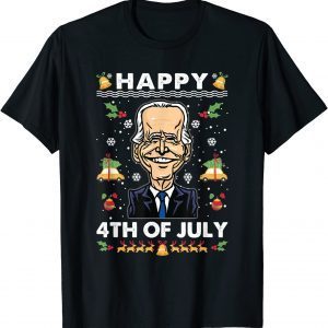 Funny Santa Happy 4th of July Biden Ugly Christmas Classic Shirt