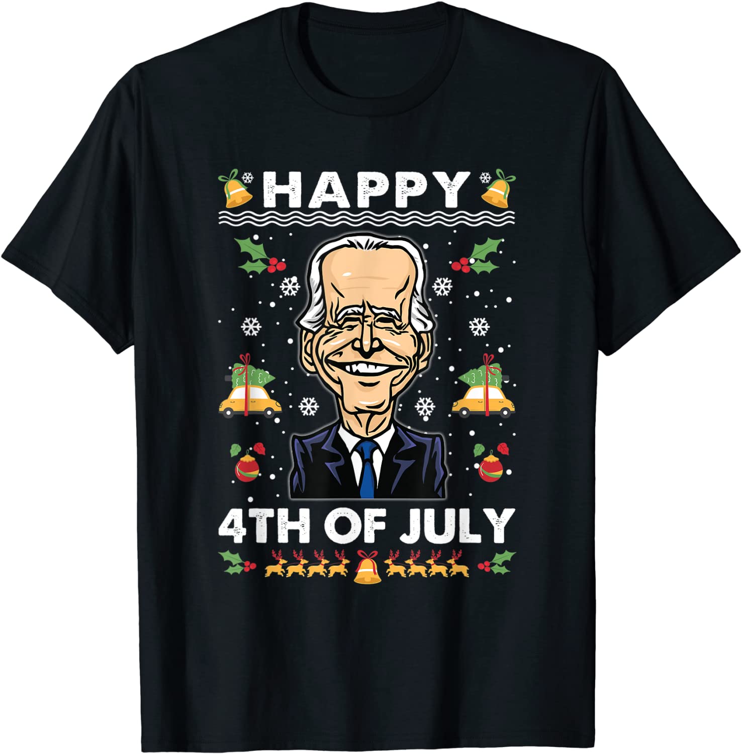 Funny Santa Happy 4th of July Biden Ugly Christmas Classic Shirt