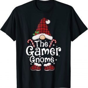 Gamer Gnome Buffalo Plaid Matching Family Christmas Gift Shirt