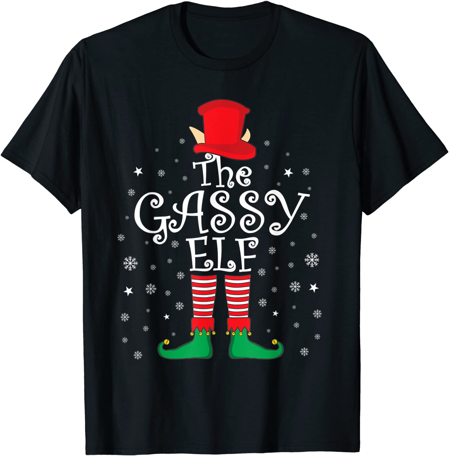 Gassy Elf Family Matching Christmas Pajama Elf Costume T-Shirt