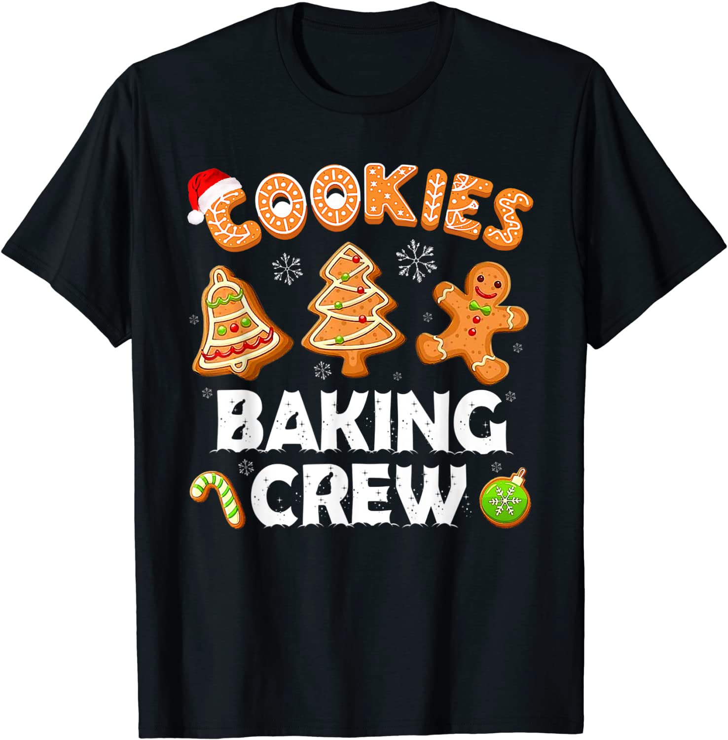 Gingerbread Team Cookie Baking Crew Christmas Santa Family T-Shirt