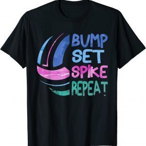 Girls Volleyball Bump Set Spike Repeat Blue Purple Teen 2021 Shirt