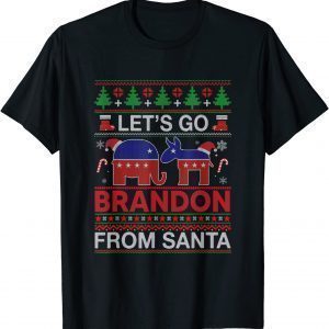 Go Brandon Let's Go 2024 Meme Biden Ugly Christmas Sweater T-Shirt