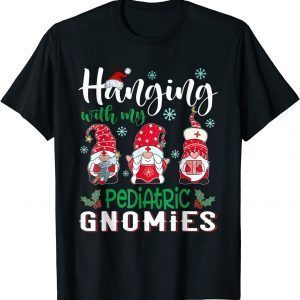 Hanging With My Pediatric Gnomies Nurse Christmas Santa Hat Limited Shirt
