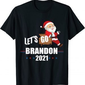 Happy Christmas Santa Let’s Go Brandon 2021 US Flag Xmas Classic Shirt