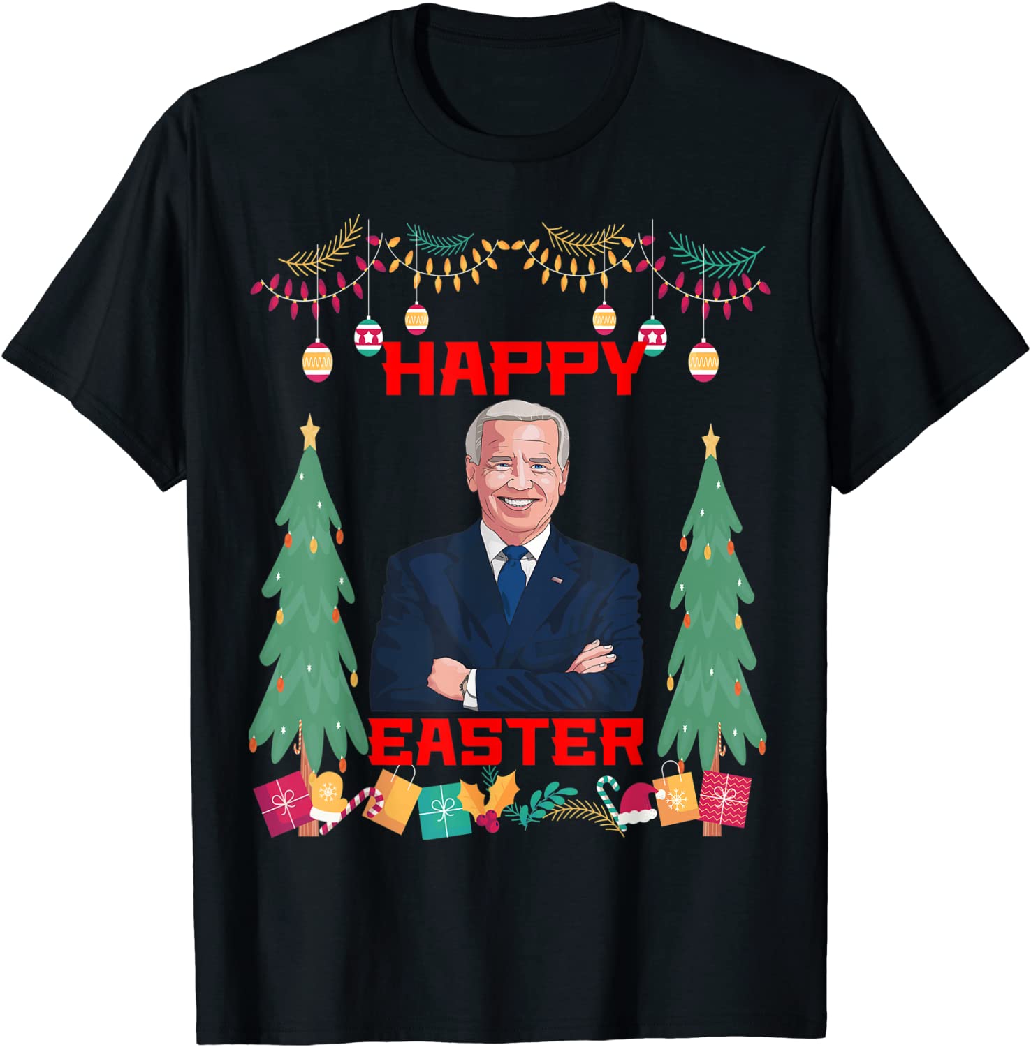 Happy Easter Joe Biden Santa Confused Ugly Christmas Classic Shirt