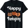 Happy Thanksgiving 2021 Plaid Design Pumpkin Family Matching T-Shirt