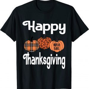 Happy Thanksgiving 2021 Plaid Design Pumpkin Family Matching T-Shirt