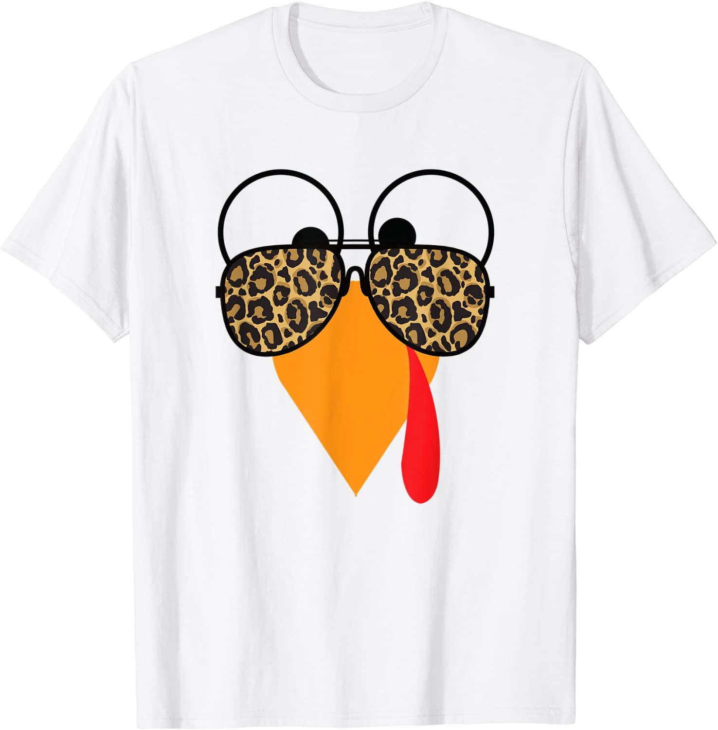 Happy thanksgiving Turkey Face Sunglasses Leopard Gift Shirt