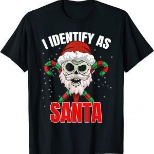I Identify As Santa Skull Christmas Pajamas For Dad Gift Shirt