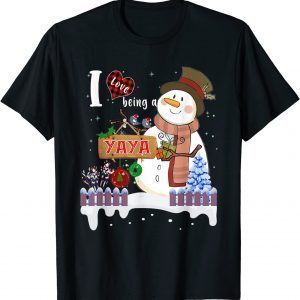 I Love Being A Yaya Snowman Christmas Unisex Shirt