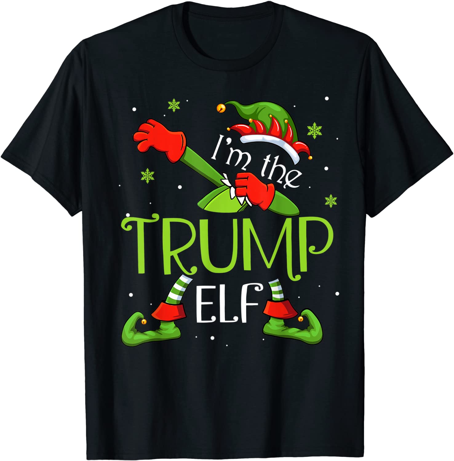 I'm The Trump Elf Dabbing Santa Claus Xmas Family Christmas 2021 Shirt