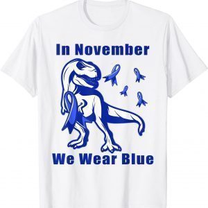 In November We Wear Blue T-Rex Toddler Diabetes Awareness Unisex Shirt