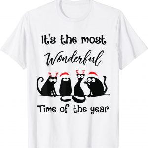 It's The Most Wonderful Time Of The Year Santa Cat Chirstmas Classic Shirt